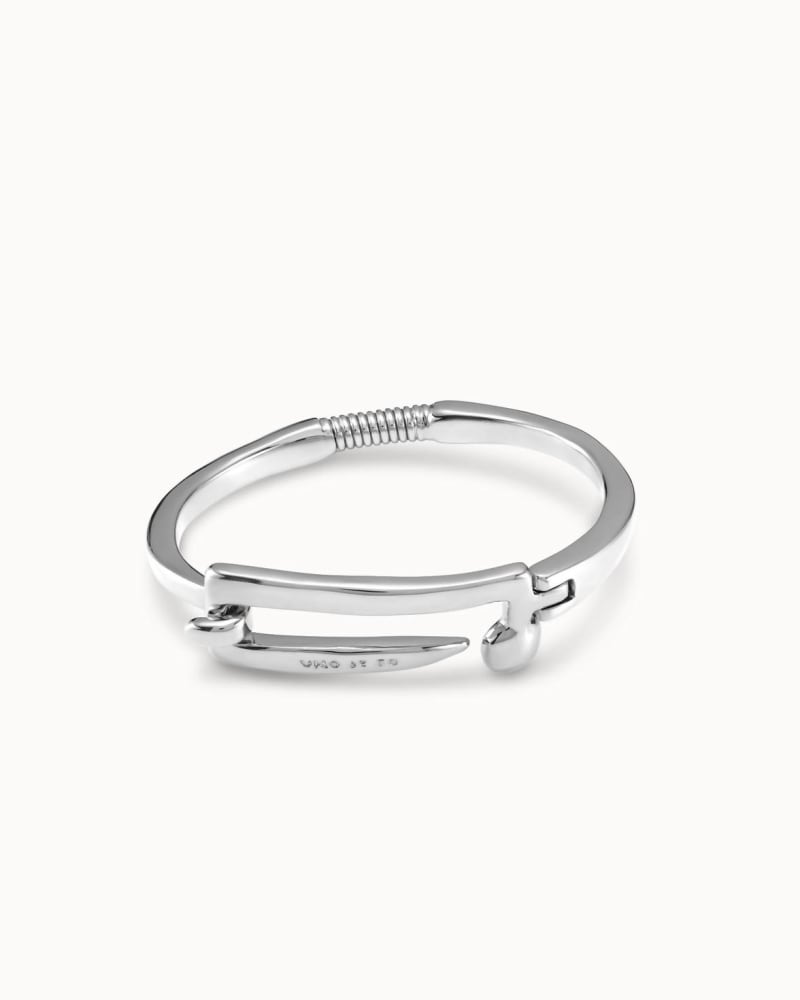 Front of a size O/S Puzzling Bracelet in Silver in Silver by UNOde50. | dia_product_style_image_id:331331